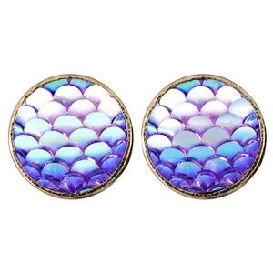 2 for $12 Mermaid scale stud earrings